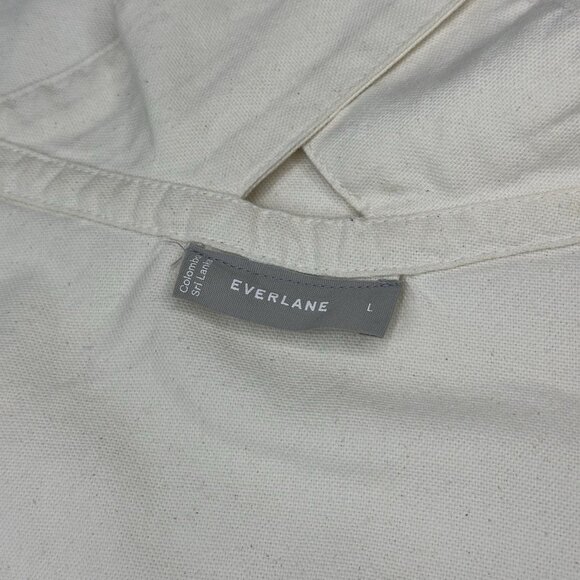 Everlane‎ Women's Bone The Cross Back Canvas Apron Mini Dress L/C40 - Picture 7 of 15